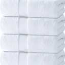 White Classic Luxury Bath Towels Set of 4 Large - 700 GSM Turkish Cotton Ultra Soft Bath Towels 27x54 | Highly Absorbent and Quick Dry | Hotel Towels for Bathroom Luxury, Plush Shower Towels, White