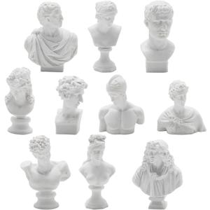 10Pcs Mini Greek Statue, Classical Small Greek Statues Collection, Mini Bust Statue Set for Home Office Decor