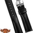 Deployment Clasp Vintage Leather Watch Band Quick Release Leather Strap For Men Women Handmade Extra Soft Watch Wrist Band Elegant Replacement Stainless Steel Strap Butterfly Buckle
