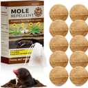 Mole & Gopher Deterrent Balls for Yard, Plant-Based Outdoor Scent Barrier, Safe Around Kids & Pets, Long-Lasting Yard Protection
