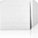 20 PCS White 3D Wall Panels, 29 sq.feet Coverage, Printable Wallpaper Sticker with Self-Adhesive Waterproof Brick PE Foam Wall Panels Peel and Stick for Interior Wall Decor, Home Decoration