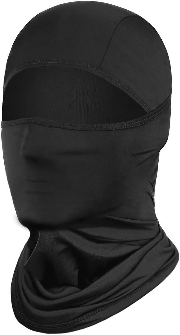 Achiou Balaclava Face Mask, Ski Mask for Men Women Football, Lightweight Sheisty, Ninja Shiesty Sun Hood UV Protector Cycling (Black)