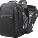 POSO Vacuum Backpack Travel, Airback Backpack 60L Expandable Travel Backpack, Portable Compression Carry-On Vacuum Bags with Pump and TSA Anti Theft, Ideal for Laptop/Travel/Business/College/Camping,  Solid Black
