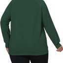 DOLNINE Plus-Size-Sweatshirts for Women Casual Oversized Half Zip Pullover Tops Dressy Long Sleeve Crewneck Blouses Shirts (Green, XL)