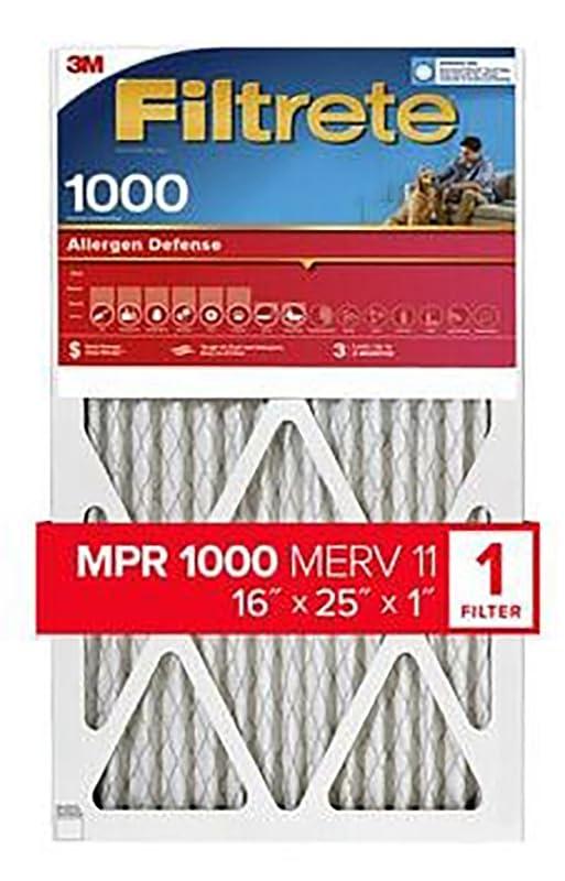 Filtrete 9801-4 16x25 x 1 in. Micro Allergen Defense Pleated Furnace Air Filter, Red, MPR 1000, 3 Months - Quantity 4