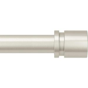 Curtain Rods for Windows 16 to 144 Inches Adjustable Length 1 Inch Diameter Window Curtain Rod with Aluminium End Cap, Brushed Nickel