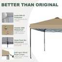 10x10 Canopy Replacement Top with Air Vent Silver Coated for Straight Leg Canopy Frame, (Khaki)