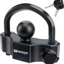 Widesco Universal Trailer Coupler Lock - Heavy Duty Anti-Theft Trailer Hitch Lock for 1-7/8", 2", 2-5/16" Couplers, Adjustable Security for RV, Boat, Cargo Trailers, Weatherproof, Black