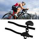 Bike Aero Bar, Bicycle Bike Armrest Handlebars Aluminum Alloy Armrest Bar for Road Bike Bicycle Racing TT Handlebar Clip on Relaxation Handle Triathlon Handkebars