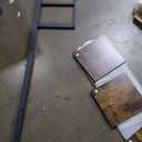 KEIKI Twin XL Metal Loft Bed with Desk & Six Storage Shelves, Sturdy Metal Bed Frame with Ladder & Safety Guardrails, No Box Spring Needed, Perfect for Dorm, Bedroom, Guest Room, Black