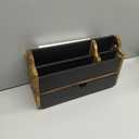 Desk Organizer with Drawer Wood File Office Mail Organizer Countertop-5 Slot Tabletop Storage Pen Organizer Letter Holder for School Home Office Supplies (Black)