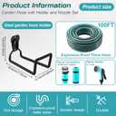 1/2 Inch Garden Hose 100 ft with 8 Pattern Spray Nozzles and Holder Heavy Duty Flexible Garden Water Hose for Yard, Lawn, Car Wash and Outdoor Watering