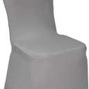WELMATCH Silver Spandex Chair Covers - 50 PCS Wedding Banquet Events Party Universal Dining Decoration Stretch Elastic Chair Covers Good (Silver, 50)