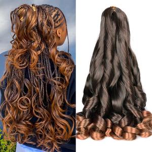 Luoyudu French Curls Braiding Hair #T30 Synthetic Bouncy Curly Braiding Hair Extensions 75g/Pack French Curly Crochet Hair Extensions 24inch (T30)