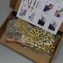 Grommet Tool Kit, 1/4 Inch(6mm), 3/8 Inch (10mm) Grommets Heavy Duty Grommet Kit 500 Metal Eyelets and Grommets in Gold Grommet Eyelet Pliers Kit Eyelet Tool for Fabric, Leather, Belt, Shoes, Clothes