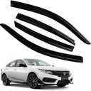 Rain Guards for Honda Civic 2016-2021 Sedan, Tape-on Side Window Deflectors, Window Visors for Cars, 4 pcs