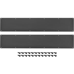 2pcs Door Kick Plate, 6 x 34 Inches Aluminum Kick Plate Door Plate, 2 mm Thickness, for Exterior Front Door or Back Door, Black