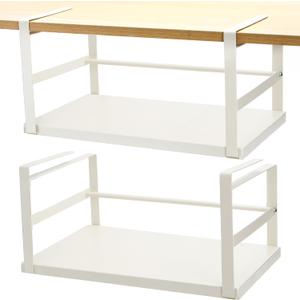 Tebery 2 Pack Under Shelf Storage Basket Sturdy, Slide-in Hanging Storage Basket for Kitchen, Metal Under Cabinet Shelves Organizer Rack, Space Saver Basket Shelf for Cabinet, Pantry, Desk, Cupboard