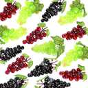 Outgeek Artificial Grapes, Artificial Grapes Mini Grape Clusters Rubber Fake Grape Bundles Decorative Grapes Hanging Ornaments for Vintage Wedding Favor Fruit Wine Decor Faux Fruit Props (9 Pack)
