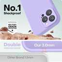 LOVE 3000 Designed for iPhone 15 Pro Max Case, Premium Silicone with [Soft Anti-Scratch Microfiber Lining] Shockproof Protective Phone Case for Men Women Girls 6.7", Light Purple