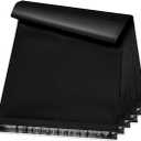 100 pcs 15x18 Inches Black Poly Mailers Shipping Envelopes, Strong Adhesive Sealing and Waterproof Postal Mailing Bags for Clothing, Books, and Accessories (100, 15"x18")