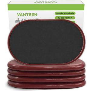 Furniture Sliders, 9 1/2" Sliders for Carpet Hardwood Floors Large Heavy Furniture, Reusable Heavy-Duty Gliders Movers Plastic Moving Pads Protectors (4 PCS 9 1/2" Brown)