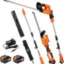 Axientro 2-in-1 Cordless Hedge Trimmer with Telescoping Pole