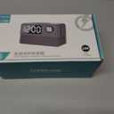 15W Fast Wireless Charger with Bluetooth Speaker and Alarm Clock Radio,4 in1 Wireless Charging Station for iPhone,Android Phones with FM Radio for Bedroom (7inch, Gray)