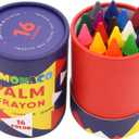 Lebze Jumbo Crayons for Toddlers, 16 Colors Non Toxic Crayons, Easy to Hold Large Crayon for Kids, Safe for Babies and Children Flower Monaco (Multicolor)