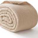 Kozyhvn 100% Cotton Muslin Blanket California King 120" x 90", 6 Layers Breathable and Lightweight Oversized Blankets for Bed, Soft Cooling Gauze Blanket for Adults All Season, Beige