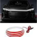 KVAEY Car Hood Light Strip, 71 Inch Flexible Dynamic Engine LED Daytime Running Light Strip, Universal Waterproof Engine Hood Cover Decor Headlight Strip for Cars Trucks SUVs (White)
