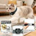 GPS Cat Tracker Collar (iOS & Android)- Dogs GPS Tracker Smart Pet Activity Tracker, No Subscription, Works with Google Find Hub & Apple Find My App, Anti-Lost for Keys, Pet Items Black