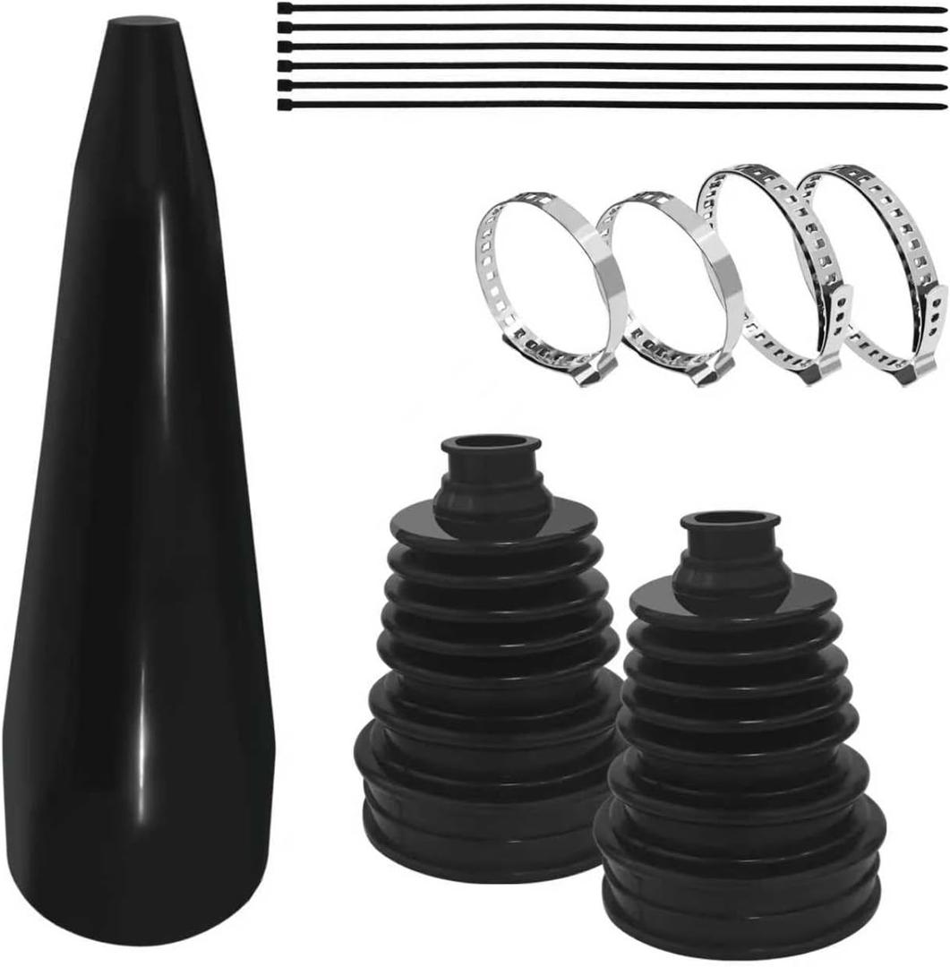 2PCS CV Axle Boot Repair Kit with Expander Tool, 4 Stainless Steel Clamps and 6 Cable Ties, Universal CV Joint Split CV Boot Repair Kit for 19mm to 24mm Drive Shaft & Chassis Protection (Black)