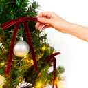 Burgundy Velvet Ribbon Bows for Valentine's Day & Mother's Day Door Wreath Garland Decor. (24 Pcs, 3/8'' Wide, 5 * 7 inch)