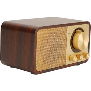 Retro Wooden Bluetooth Speaker, Vintage Portable Cordless Speaker, TF Card, AUX, USB IN, Small Vintage Bluetooth Speaker for Gift, Party, Travel, Office,Home Wood