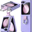 JETech Case for Samsung Galaxy Z Flip 5 2023 with Ring, Hard PC Slim Shockproof Anti-Scratch Protective Phone Cover (Purple)