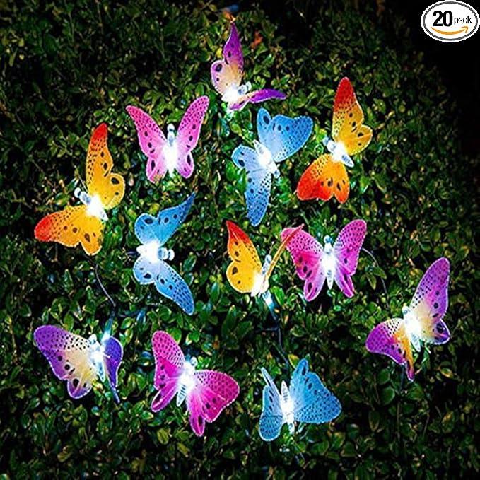 20 LED 8 Modes USB Butterfly String Lights with Remote, Outdoor Waterproof Fairy Lights for Bedroom Garden Camping Indoor Home Party Xmas Tree Porch Patio Night Light Decor