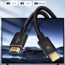 50ft HDMI Cable, Ultra High Speed Long HDMI Cables Support 4K 60Hz 2K 1080p 3D ARC, Gold Plated Connectors Soft HDMI Cord for UHD TV Monitor Projector Soundbar Laptop PS3/4 Xbox (15m) (Silver)