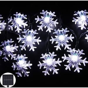 Solar Christmas String Lights Outdoor Waterproof  Solar Snowflake Christmas Fairy Lights Decorations For Garden Patio Yard Porch Wedding Party Decor