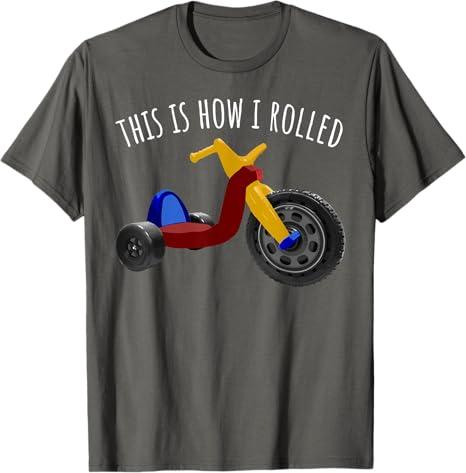 Nostalgic Love 70s 80s Vintage Retro Toys Big Tricycle Wheel T-Shirt 6XL Gray