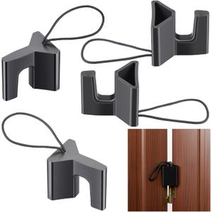 4 Pcs Over The Hinge Door Stopper Plastic Residential Door Holder for Office School Home Commercial Use Hospitals Hotels, Safe and Anti Pinch Design, Can Fix Tension Hinged Doors