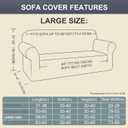 Stretch Couch Cover Washable Sofa Slipcover Furniture Protector with Non Skid Foam and Elastic Bottom for Kids, Dog(Large/Camel)