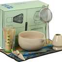Matcha Set, 7 Pieces, Matcha Bowl with Spout, Whisk, Holder, Bamboo Scoop, Stainless Steel Sifter