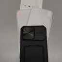 SSLOTSCASE for iPhone 17 Pro Max Case with 2X Screen Protector, Credit Card Holder & Kickstand & Slide Camera Lens Cover, Silicone Edge Rugged Heavy Duty Phone Case Cover for iPhone 17 Pro Max, Black