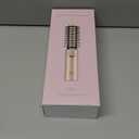 Cordless Curling Iron Brush, 3-in-1 Travel Hair Curler Straightener Brush, 7000mAh Rechargeable Mini Curling Iron Tool, 4 Temperatures/Fast Heating/Anti-Scald/Anti-Frizz Hot Rollers (Pink)