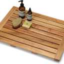 Perfnique Teak Shower Mat, 24''x18'' Wood Bath Mat, Non-Slip Shower Mats for Inside Shower & Bathtub, Waterproof Wooden Bath Mat for Spa Home or Outdoor