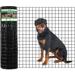 Wire Fence, 36 in(H) X 50 ft(L) PVC Coated Welded Wire Fencing 2" X 2" 16GA Garden Border Vinyl Metal Chicken Wire Fencing Mesh Roll for Yard Vegetable Plant Protection Poultry Netting Black