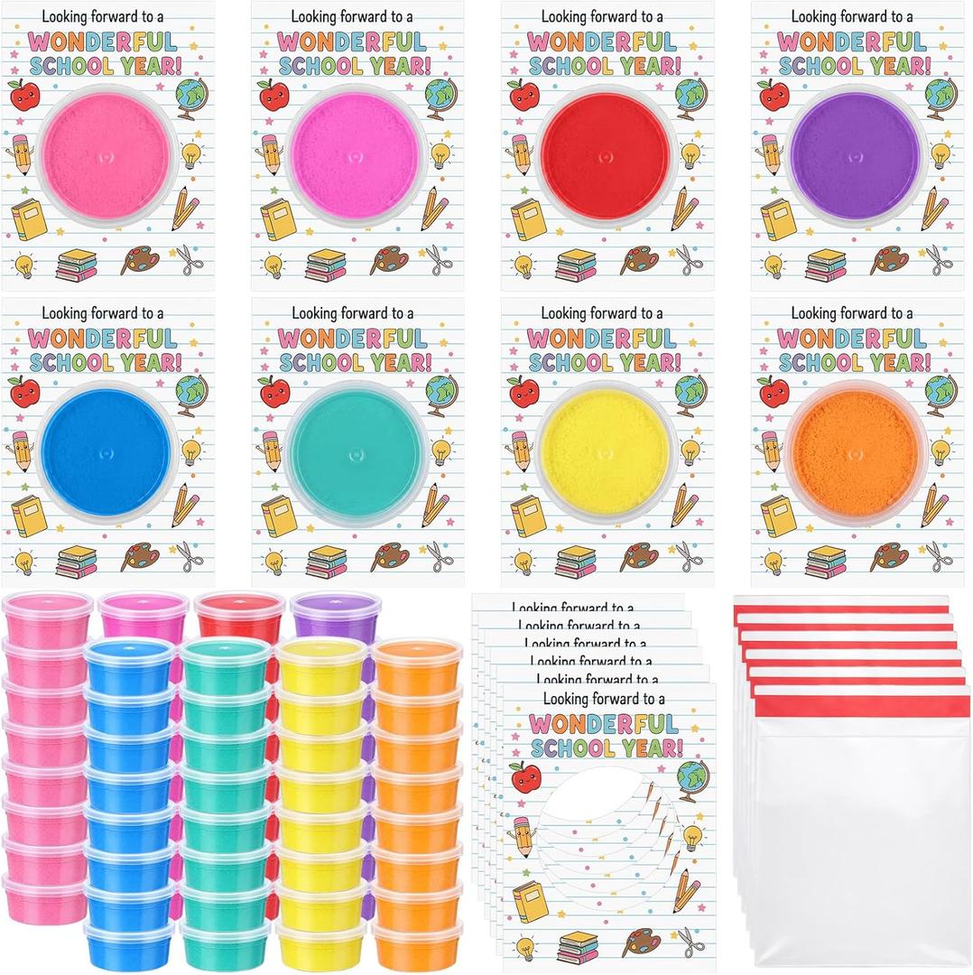 VioraWhite 48 Pcs Back to School Air Dry Clay Set with Card and Gift Bags DIY Clay Model Arts and Crafts Gift Graduation Party Favors Prizes for Kids Students Children Classroom