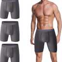 Mens Incontinence Boxer Briefs Pack of 3, Leakproof Urinary Incontinence Underwear for Men (Grey, XL)