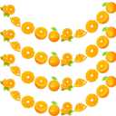 Henoyso 4 Pack Orange Garland Banners for Little Cutie Baby Shower, Orange Birthday Party Decorations, Citrus Slice Fruit Garland Photo Backdrop Fruit Theme Decor